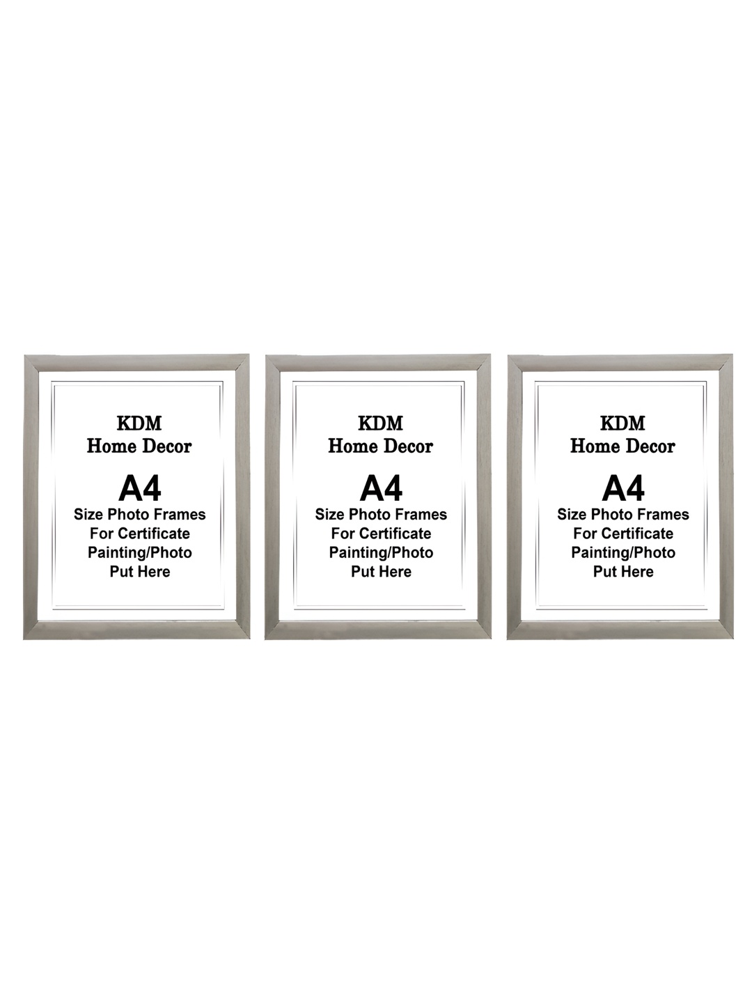 

KDM HOME DECOR Off White 3 Pieces Wooden Table Photo Frames