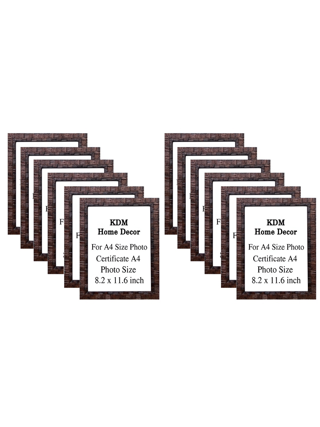 

KDM HOME DECOR Rose 12 Pieces Wooden Table Photo Frames