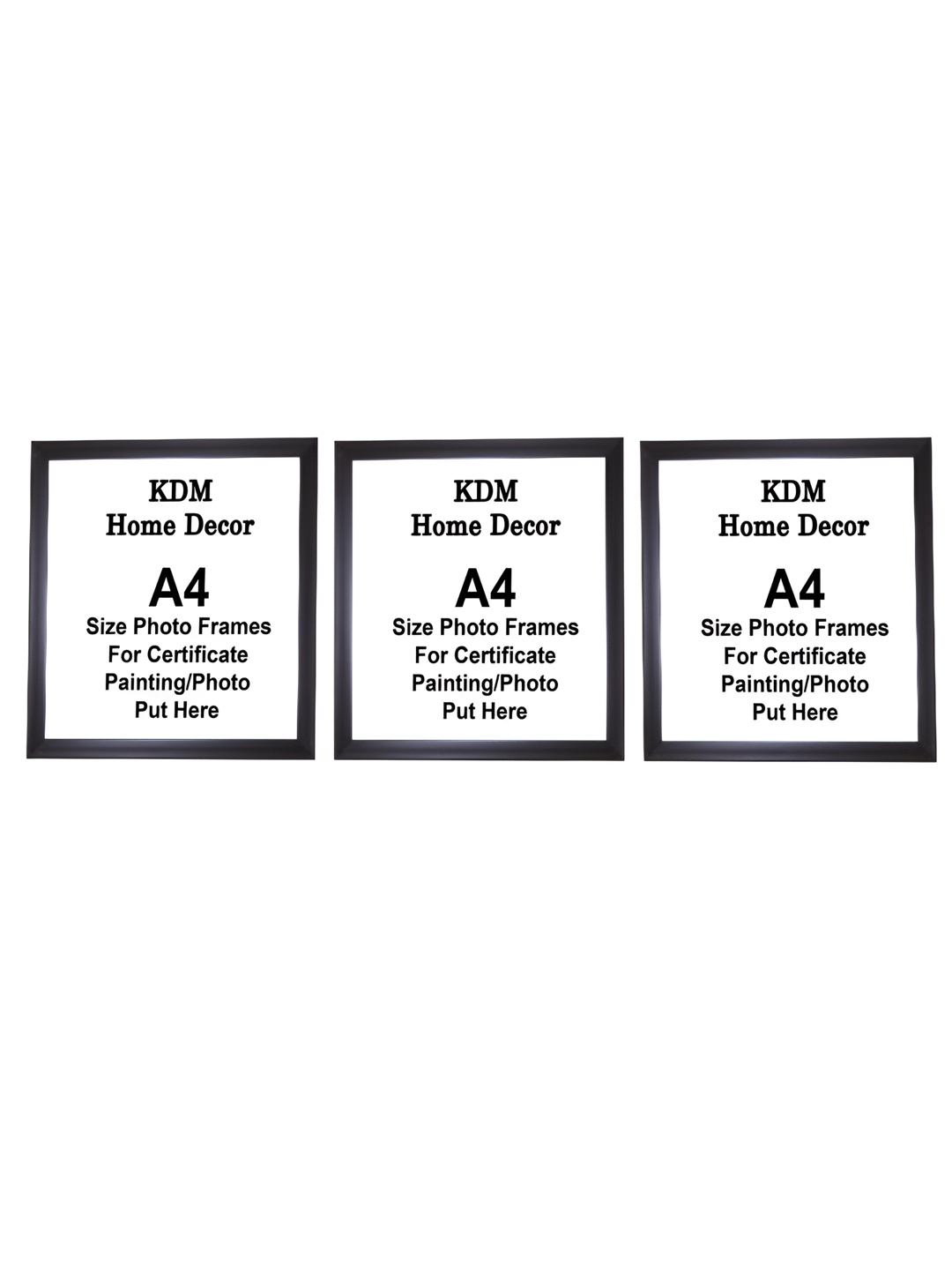 

KDM HOME DECOR Black 3 Pieces Wooden Table Top Photo Frames