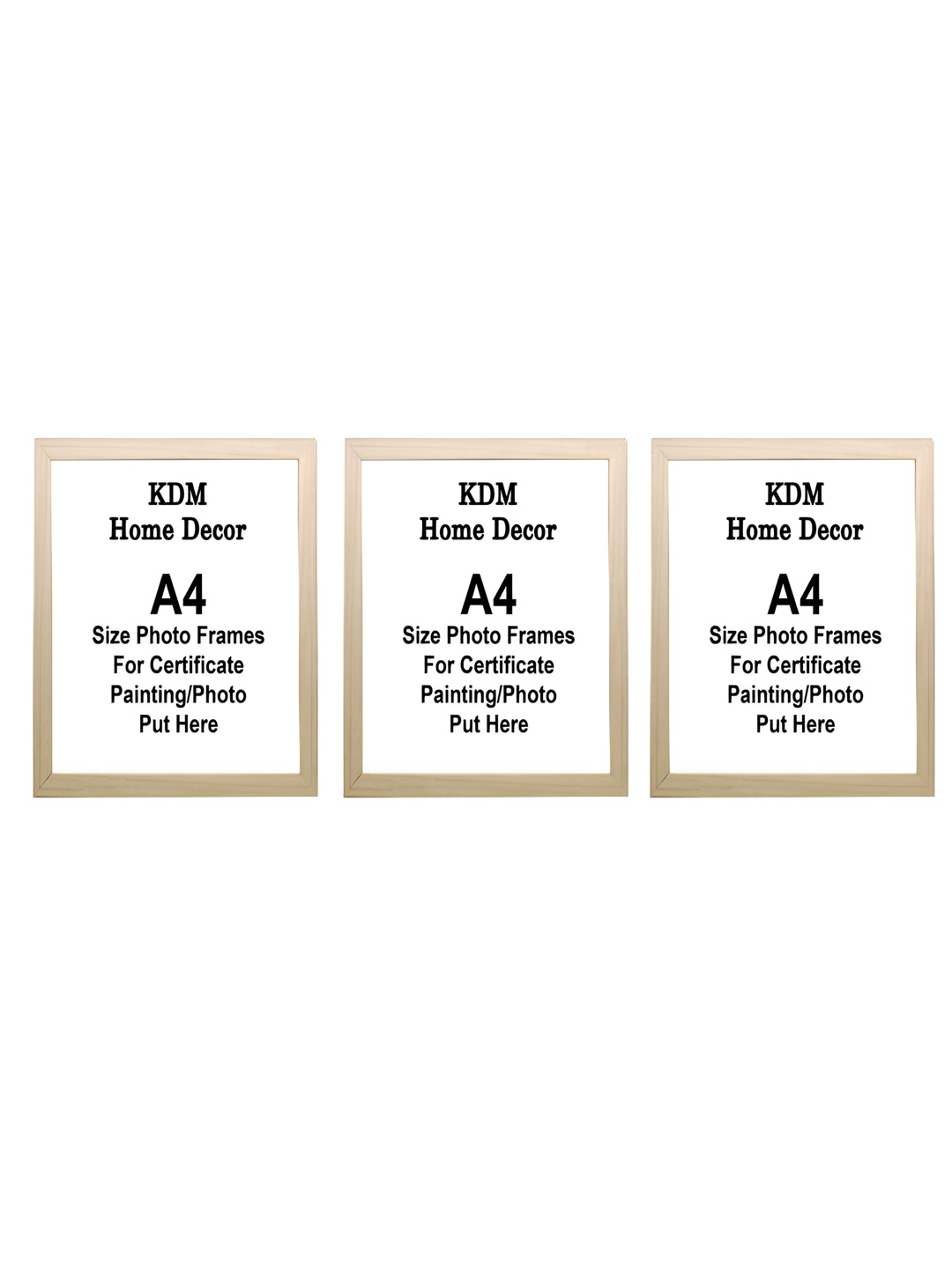

KDM HOME DECOR Yellow 3 Pieces Rectangle Wooden Table Photo Frames