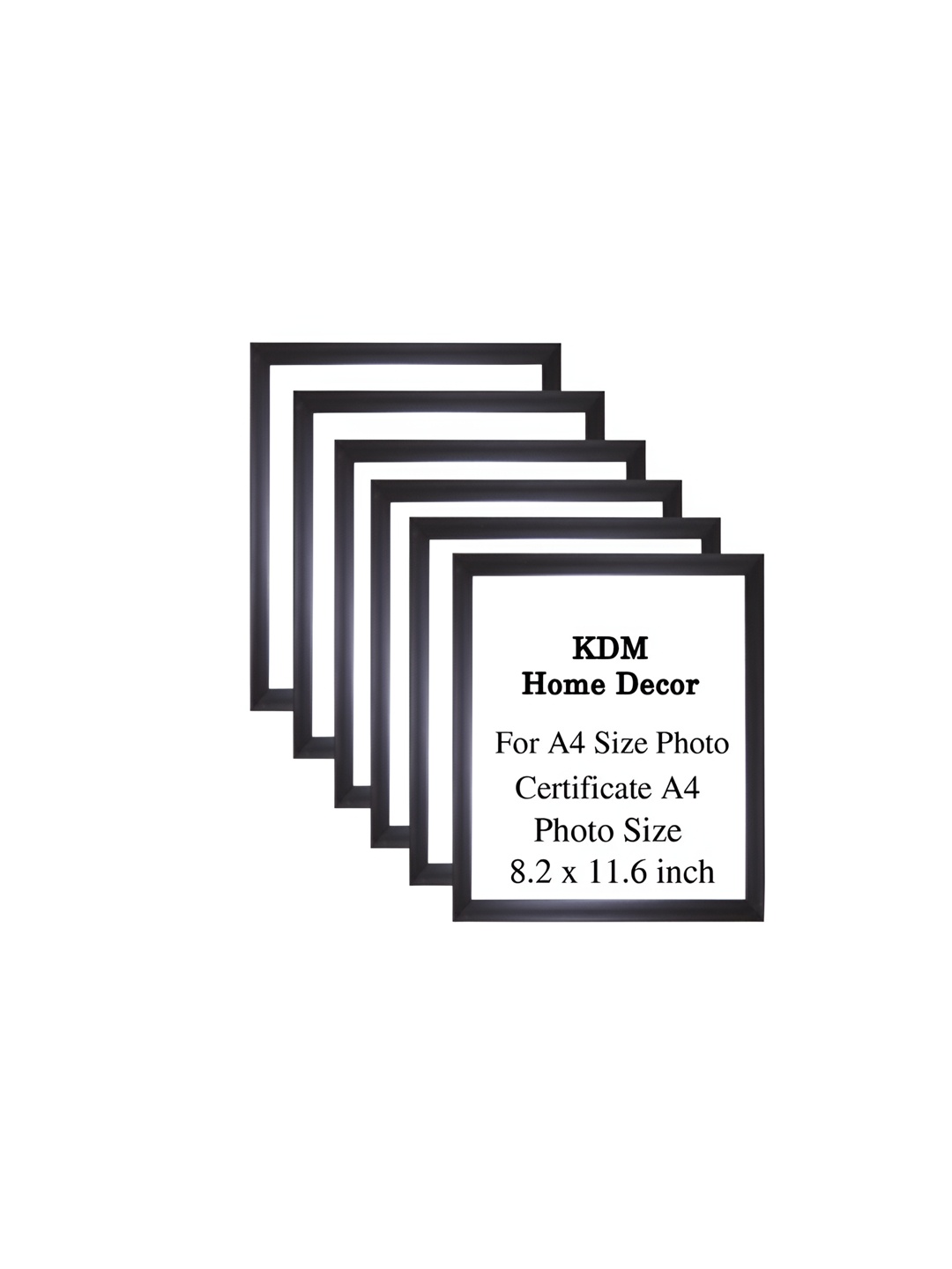 

KDM HOME DECOR Black 6 Pieces Wooden Table Photo Frames