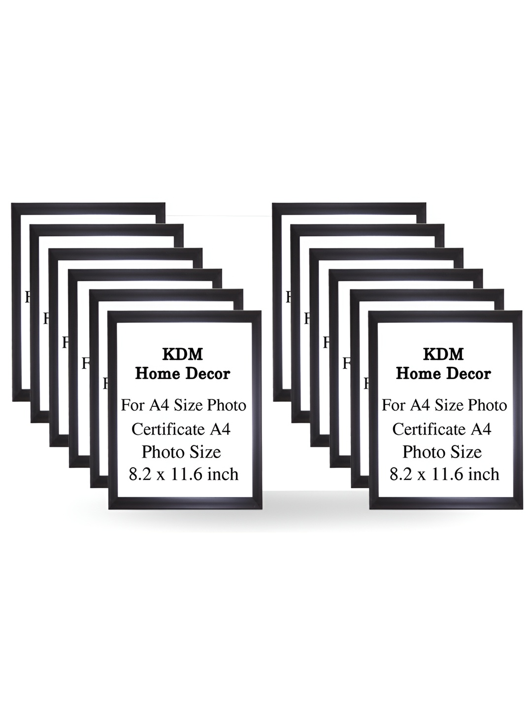 

KDM HOME DECOR Black 12 Pieces Wooden Wall Photo Frames