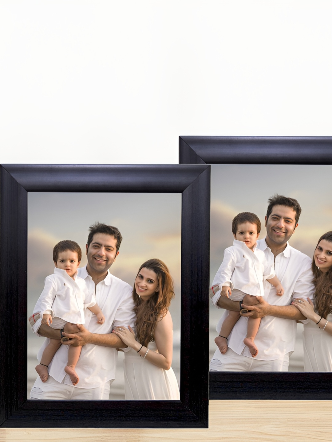 

KDM HOME DECOR Coffee Brown 2 Pieces Wooden Table Photo Frames