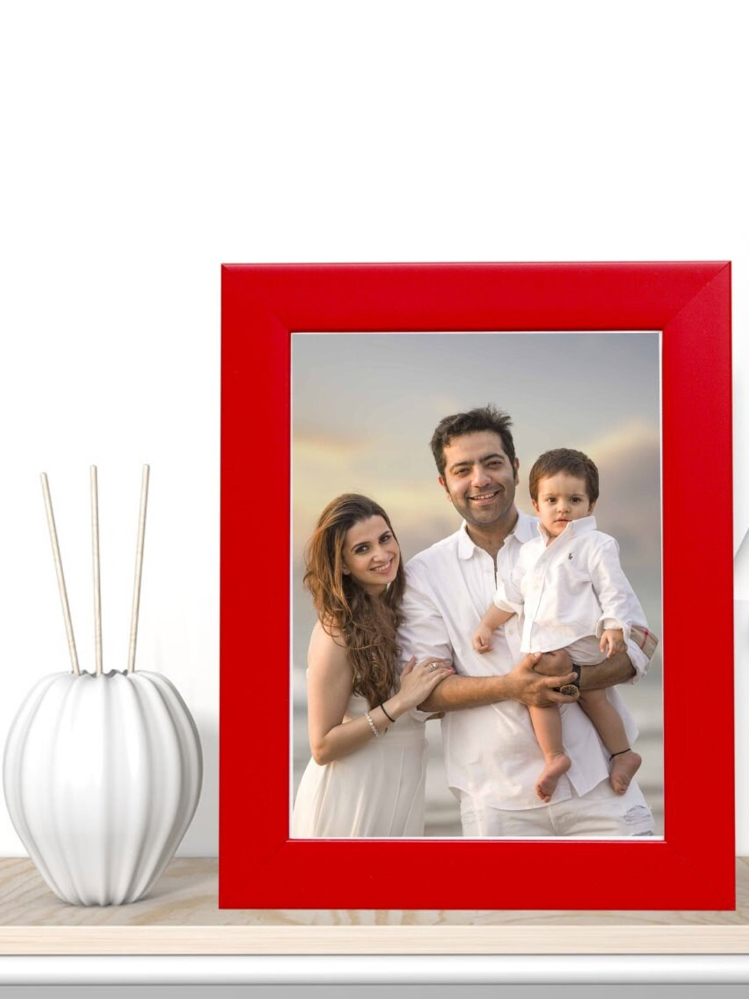 

KDM HOME DECOR Red Wooden Wall Photo Frames