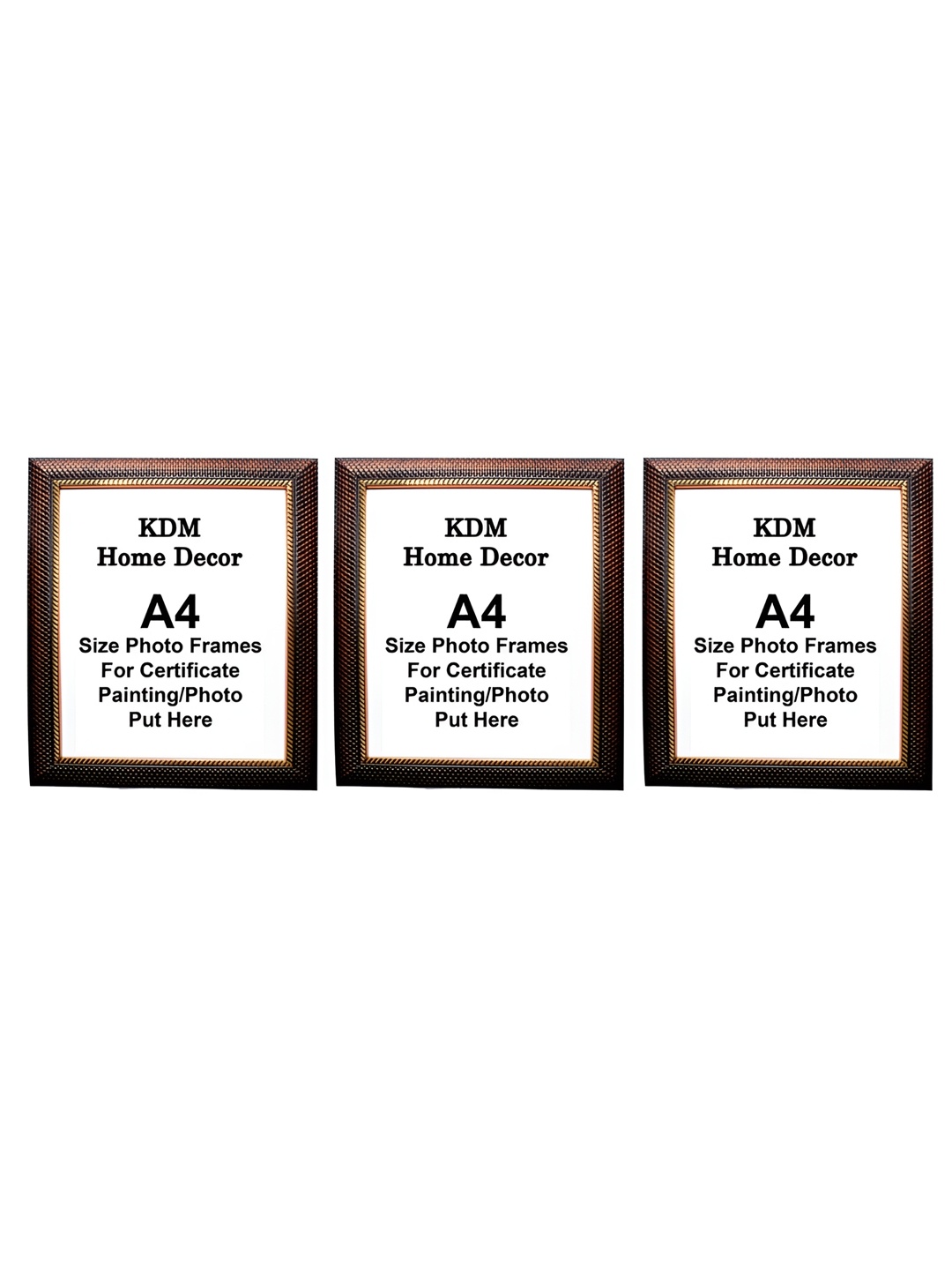 

KDM HOME DECOR Bronze-Toned & Black 2 Pieces Wooden Table Photo Frames