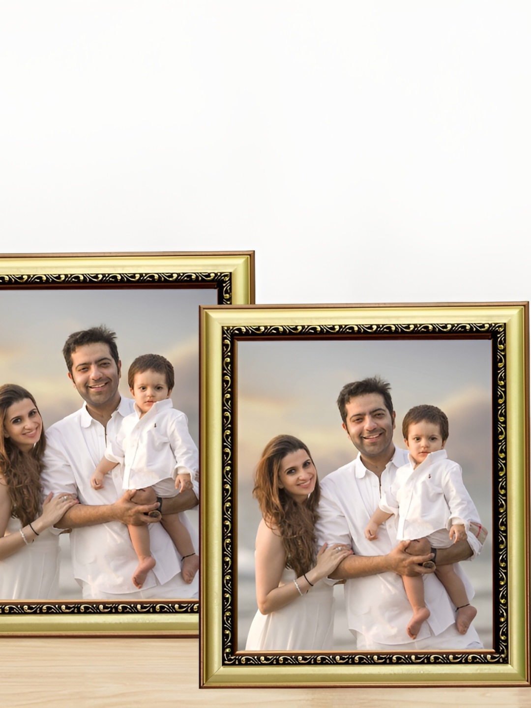 

KDM HOME DECOR Gold-Toned 2 Pieces Metal Wall Photo Frames
