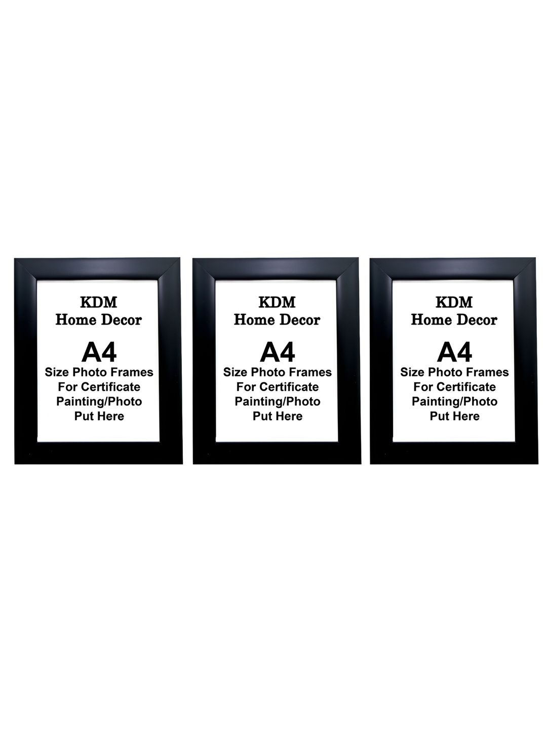 

KDM HOME DECOR Black 3 Pieces Wooden Table Photo Frames