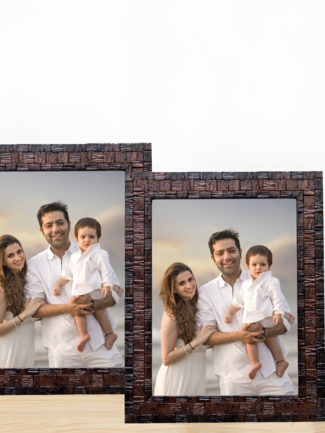 

KDM HOME DECOR Brown 2 Pieces Wooden Table Photo Frames