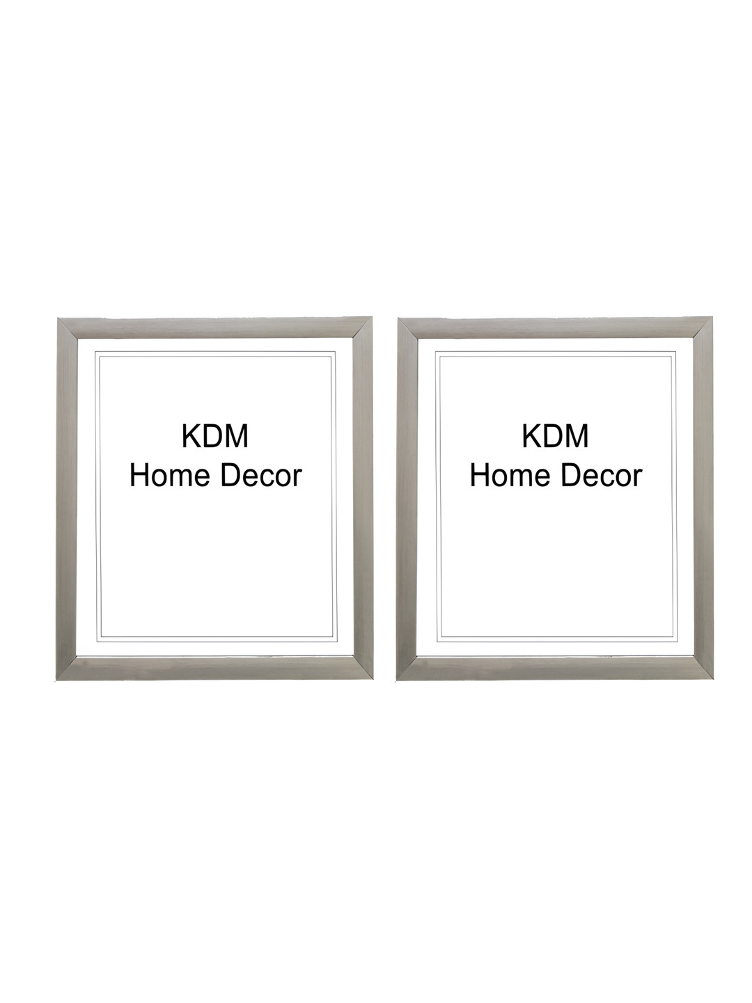 

KDM HOME DECOR Silver Toned 2 Pieces Wooden Table Top Photo Frames