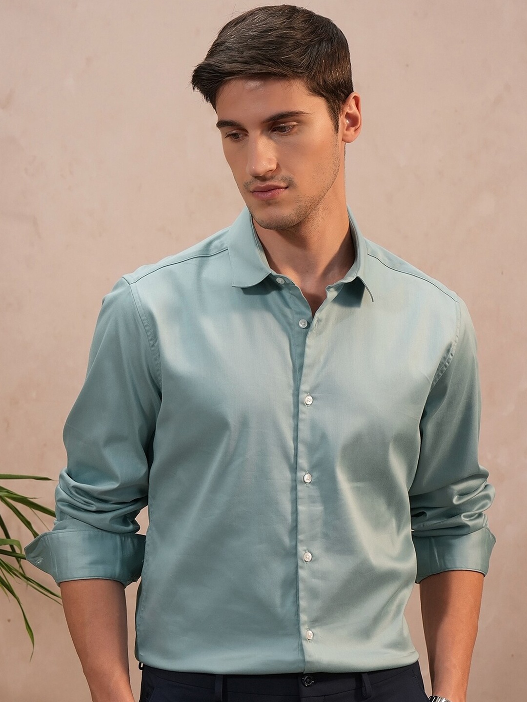 

Locomotive Luxe Men Solid Evening Casual Shirt, Teal