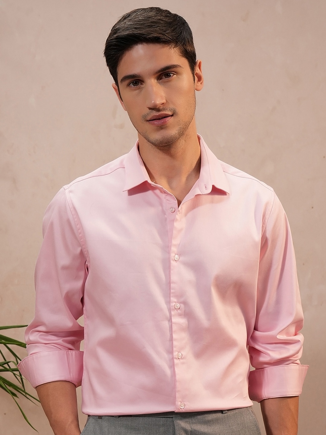 

Locomotive Luxe Solid Evening Casual Shirt, Pink