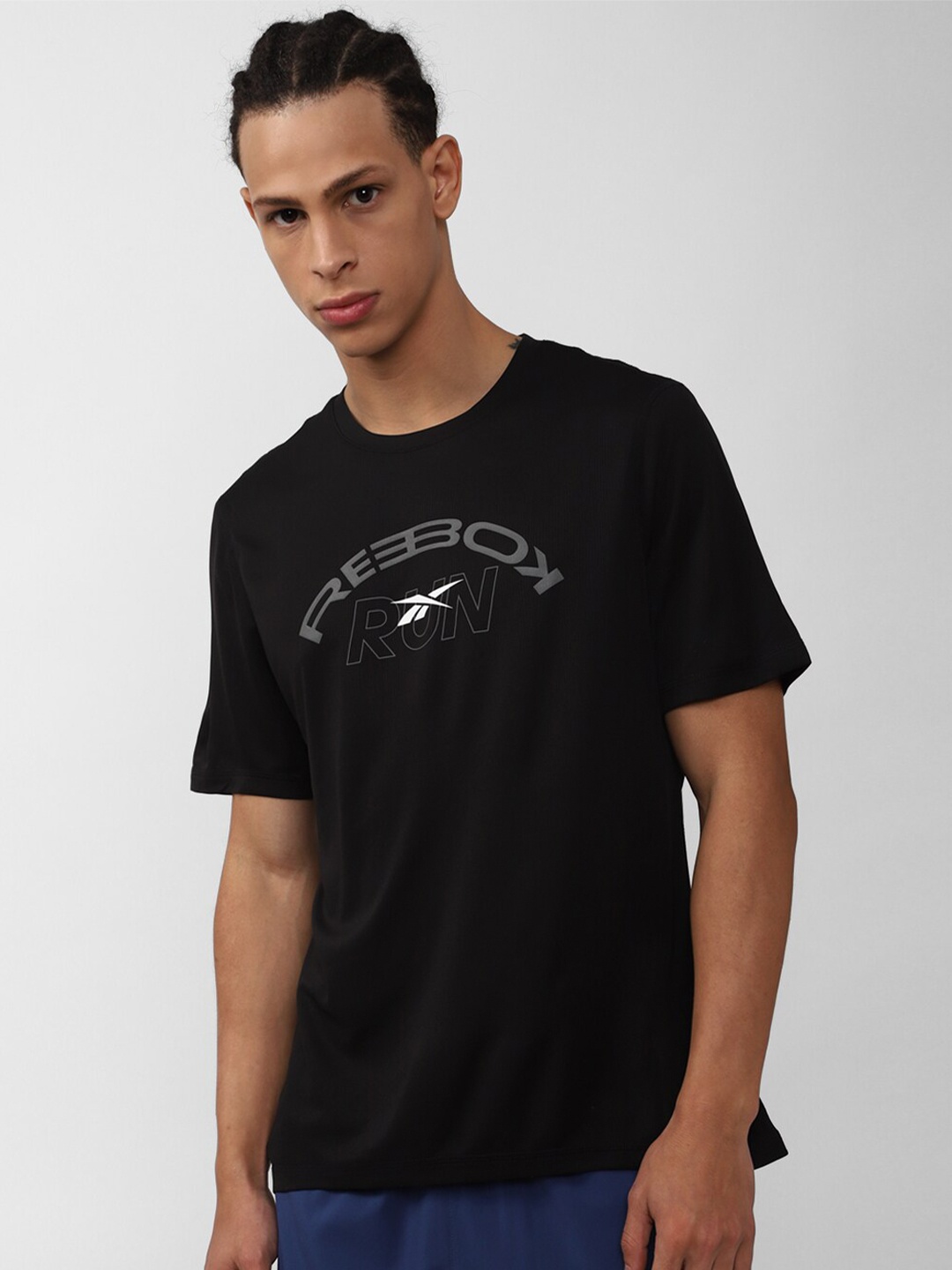 

Reebok RE SS Graphic Printed Slim-Fit T-Shirt, Black