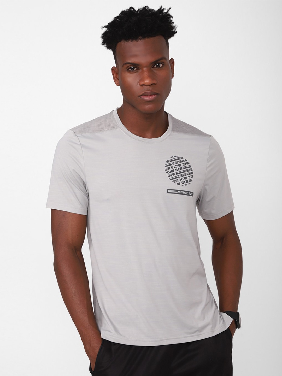 

Reebok TSR SS AC Graphic Printed T-Shirt, Grey