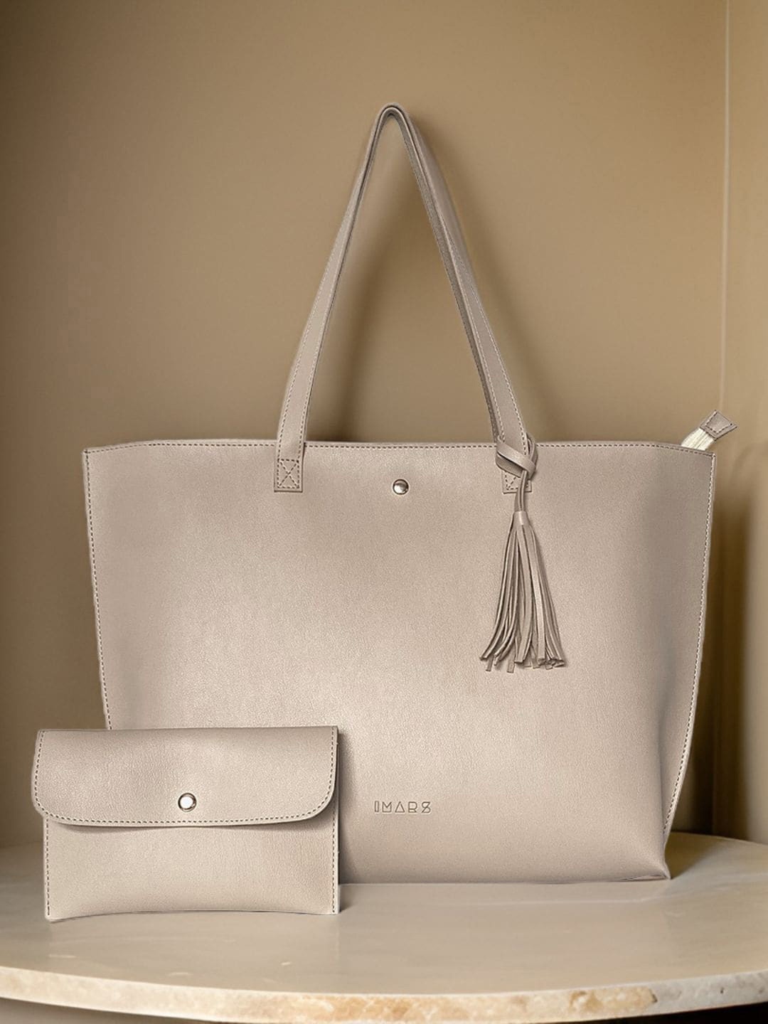

IMARS Oversized Shopper Tote Bag, Cream