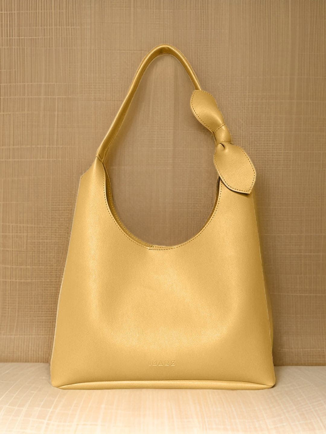 

IMARS Structured Vegan Leather Hobo Bag With Bow Detail, Yellow