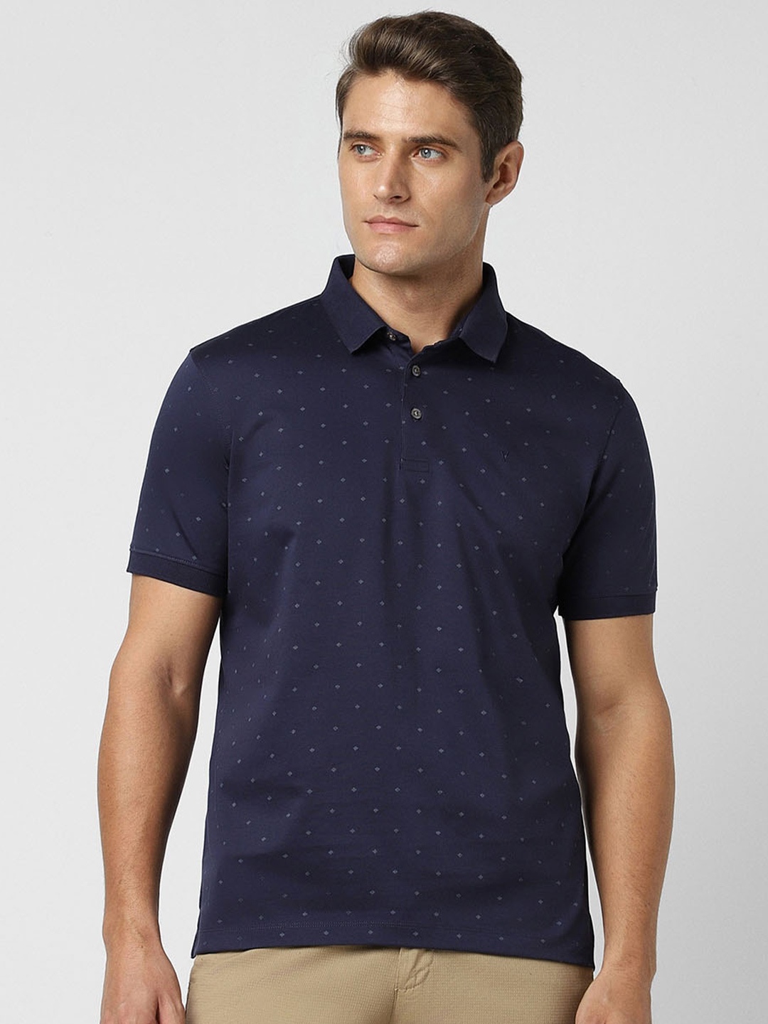 

Van Heusen Men Printed Polo Collar Pockets T-shirt, Navy blue