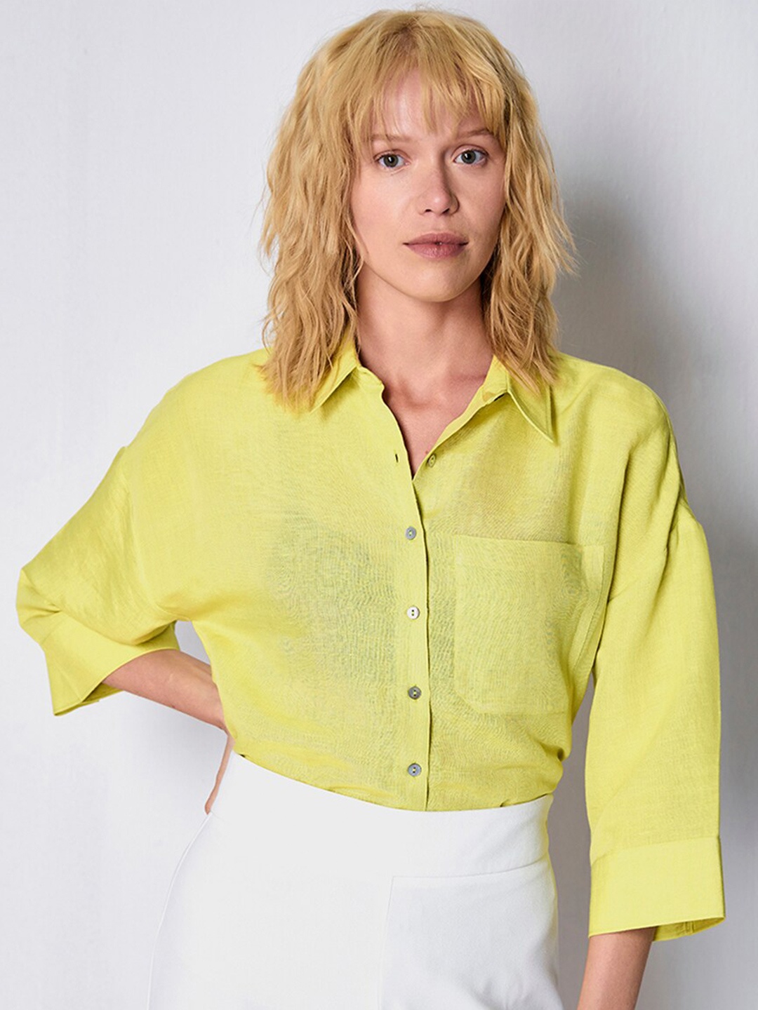 

COVER STORY Women Opaque Printed Casual Shirt, Green