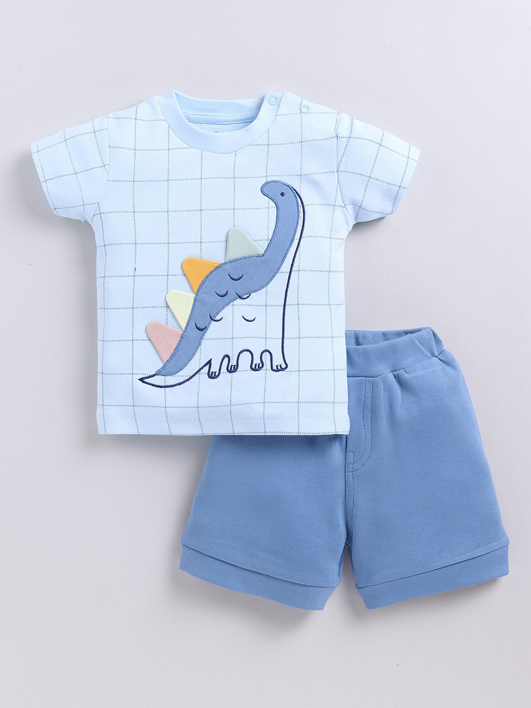 

BABY GO Infants Boys Printed Pure Cotton T-shirt with Shorts, Blue