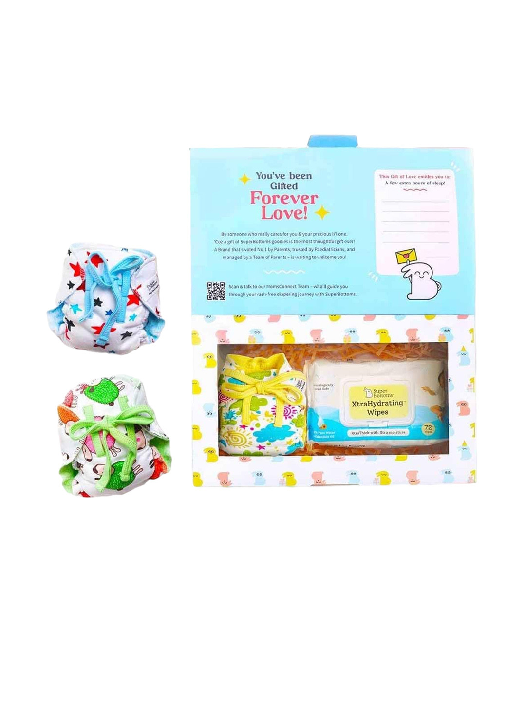 

SuperBottoms Set Of 2 Forever Love Dry Feel Langot With XtraHydrating Wipes, Multi