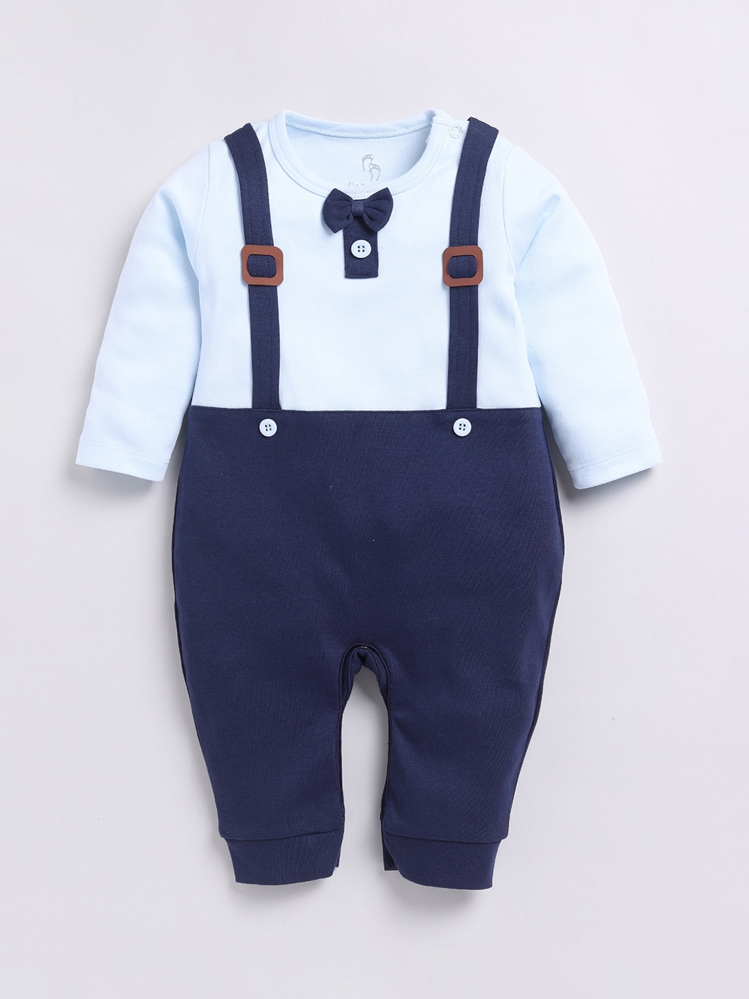 

BABY GO Infant Boys Colourblocked Cotton Rompers, Navy blue