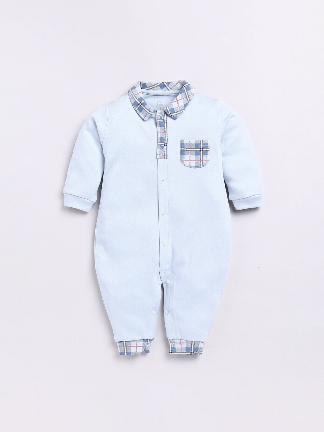 

BABY GO Infant Boys Pure Cotton Rompers, Blue