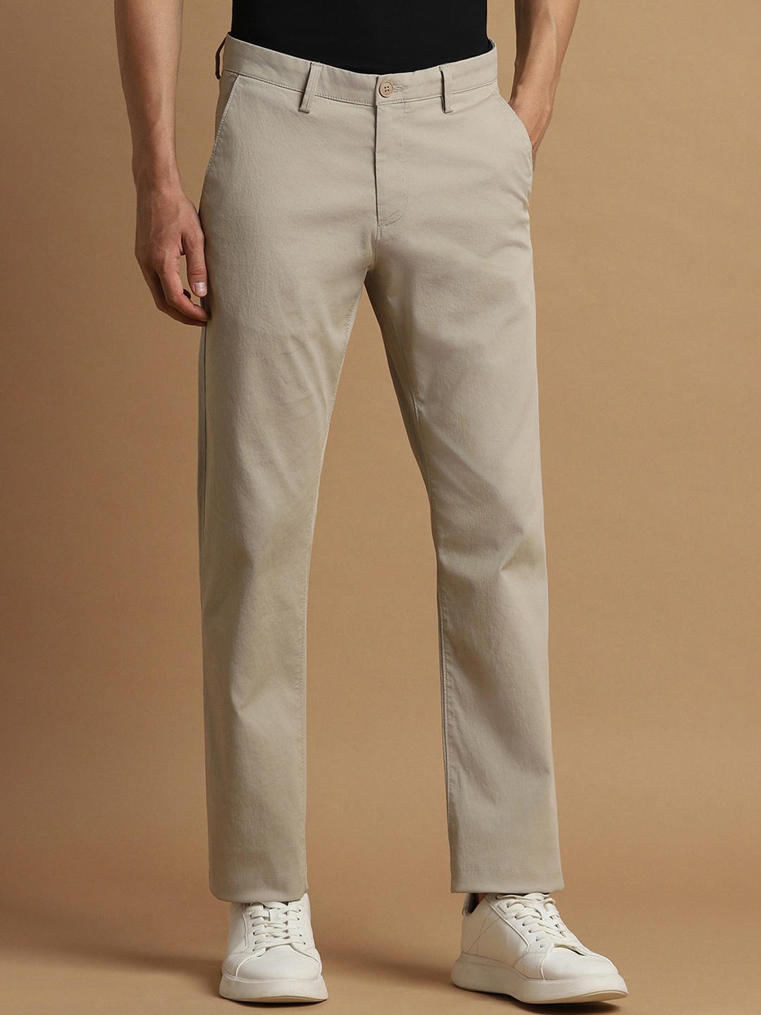 

Allen Solly Men Regular Fit Mid-Rise Cotton Regular Trouser, Beige
