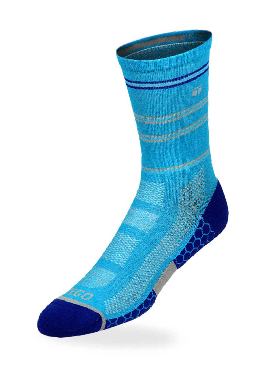 

TEGO Patterned Cotton Crew-Length Socks, Blue