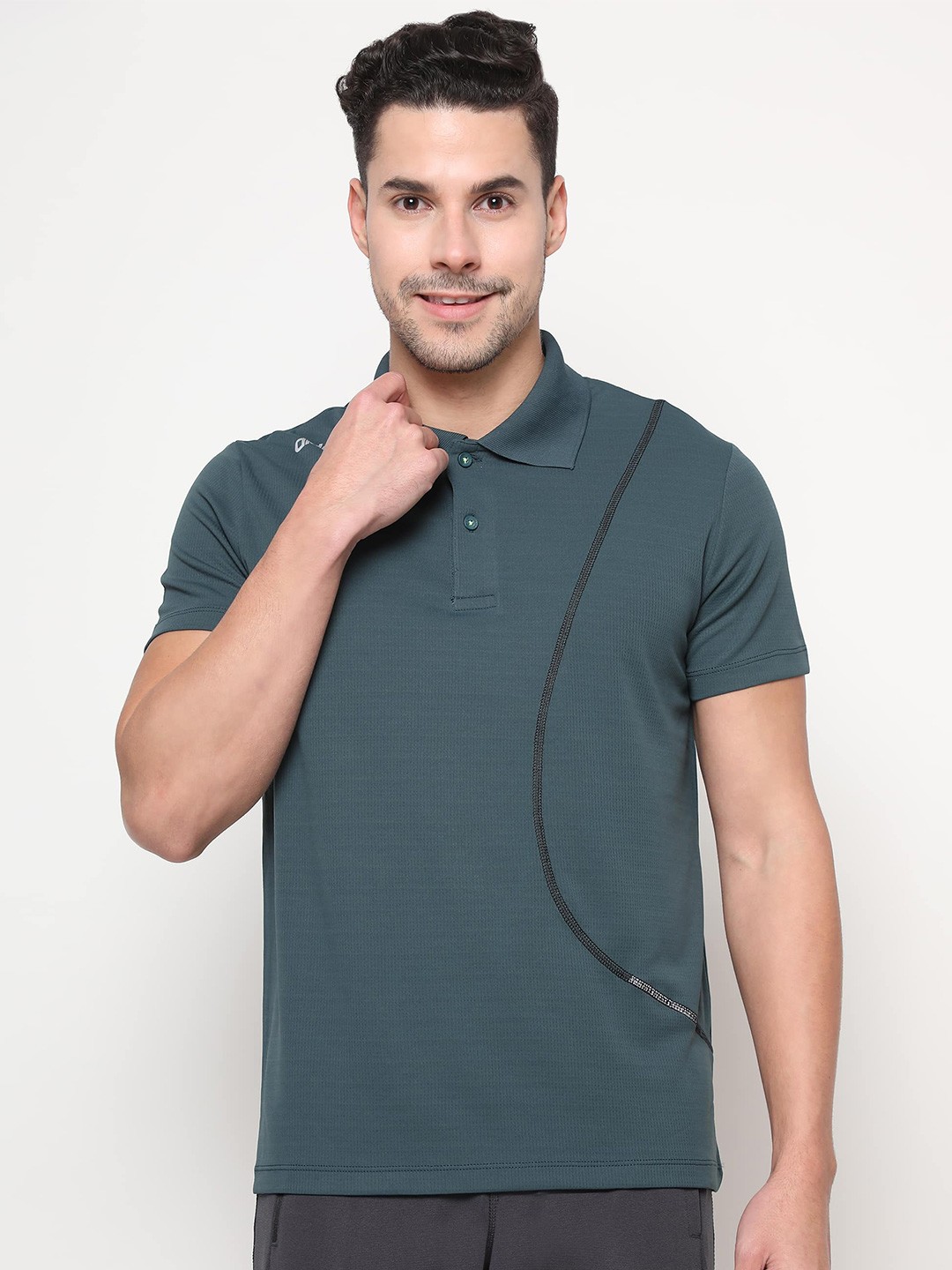 

DIDA Men Polo Collar Dri-FIT Pockets T-shirt, Sea green