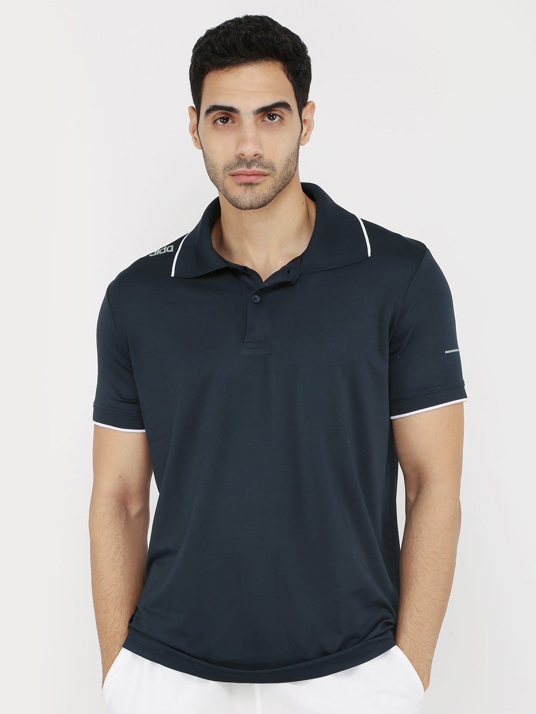 

DIDA Men Polo Collar Dri-FIT Pockets T-shirt, Navy blue
