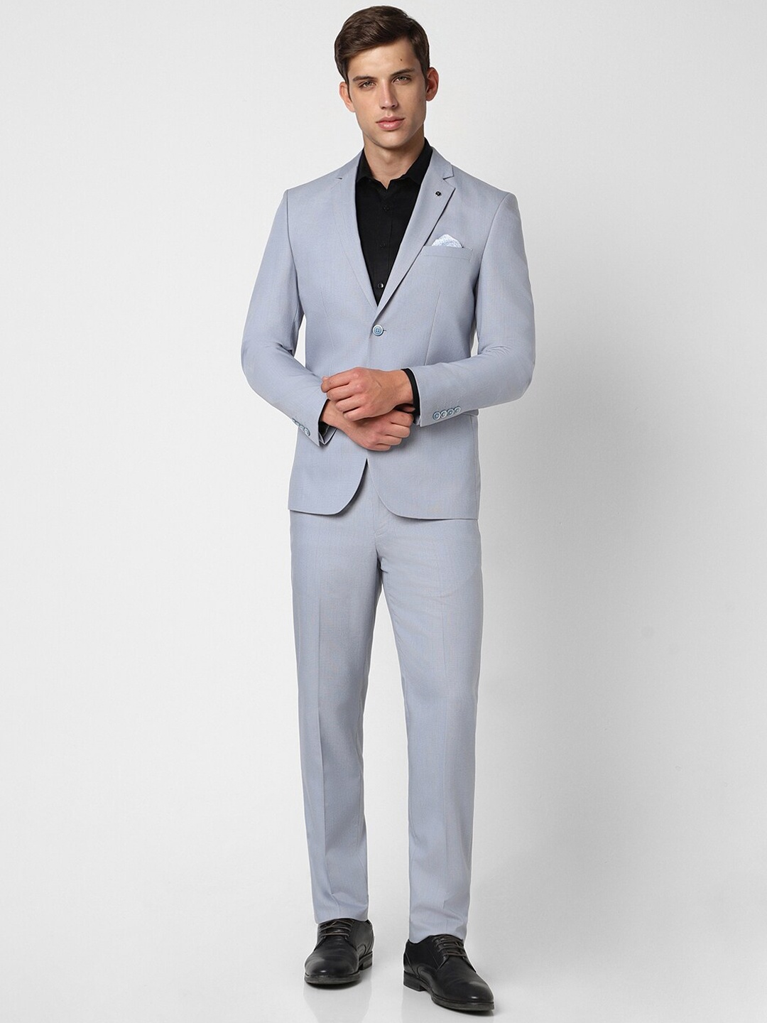 

Van Heusen Checked Slim Fit Two Piece Formal Suit, Blue