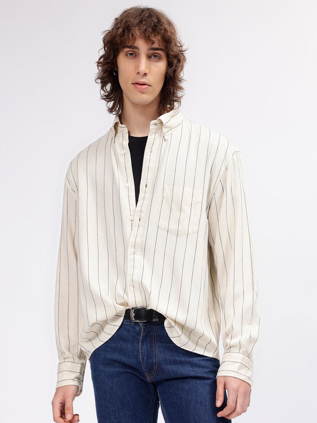 

GANT Relaxed Fit Button Down Striped Shirts, Cream