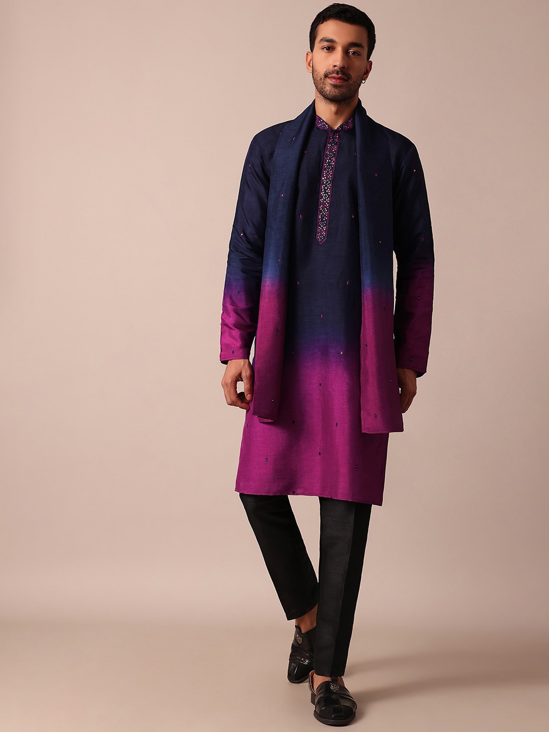 

KALKI Fashion Embroidered Regular Kurta with Pyjamas & With Dupatta, Blue