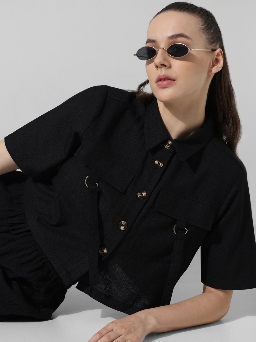

ONLY Women Opaque Casual Shirt, Black
