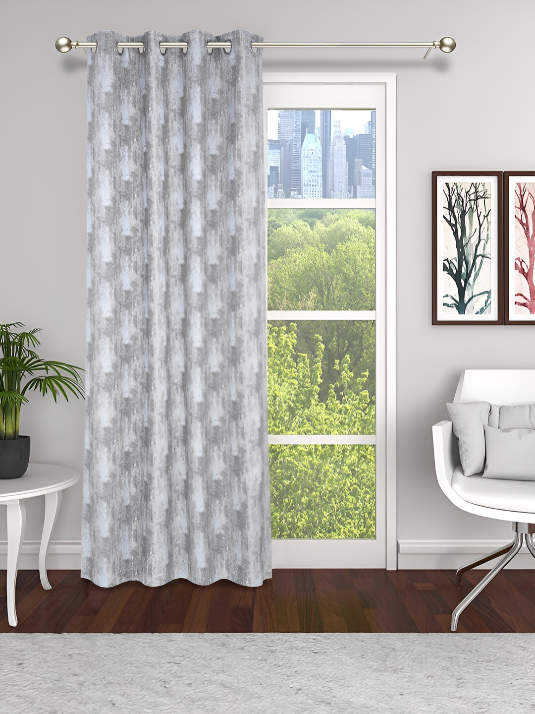 

THE CONVERSION Grey Room Darkening Long Door Curtain