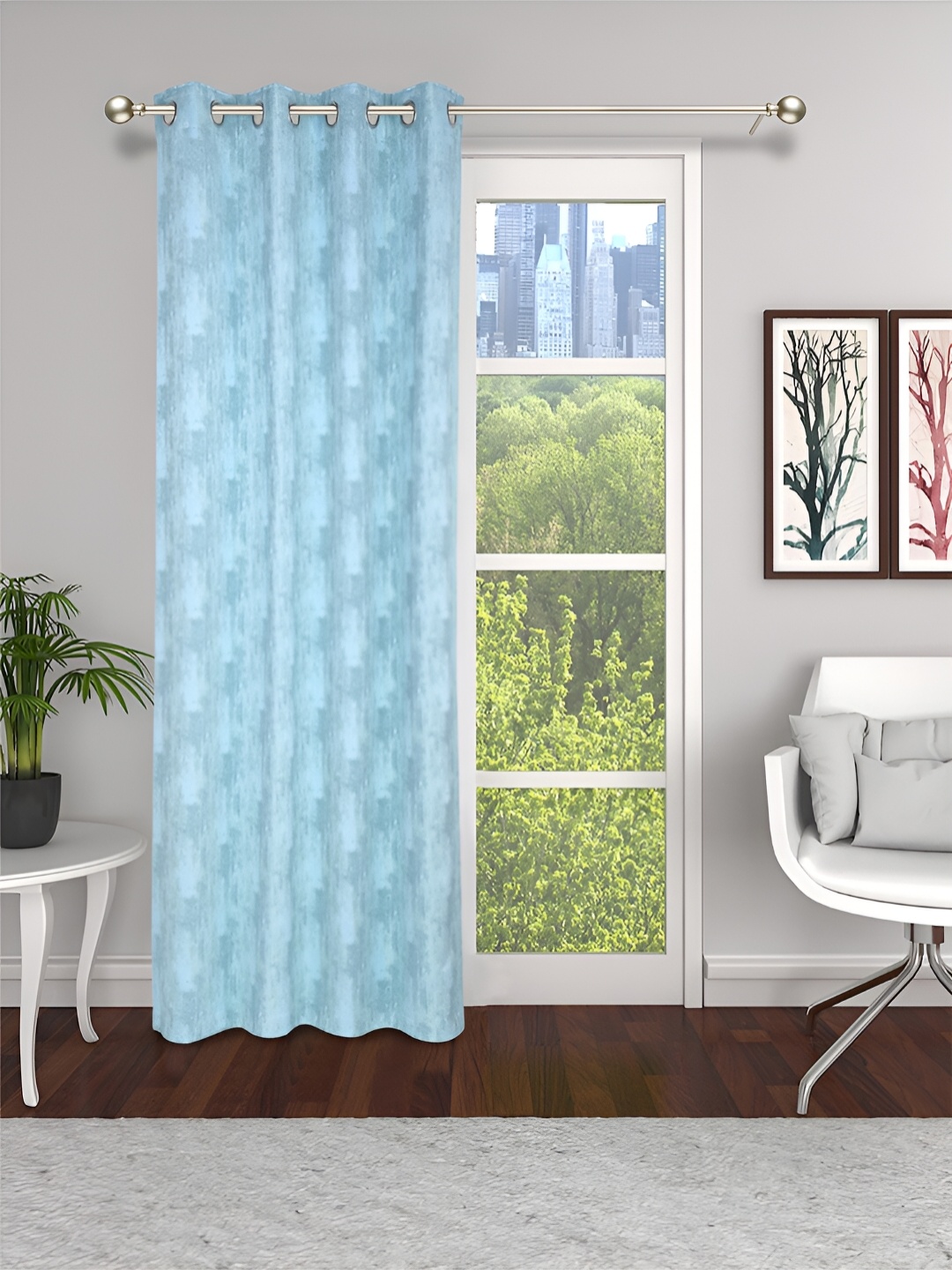 

THE CONVERSION Turquoise Blue Room Darkening Long Door Curtain