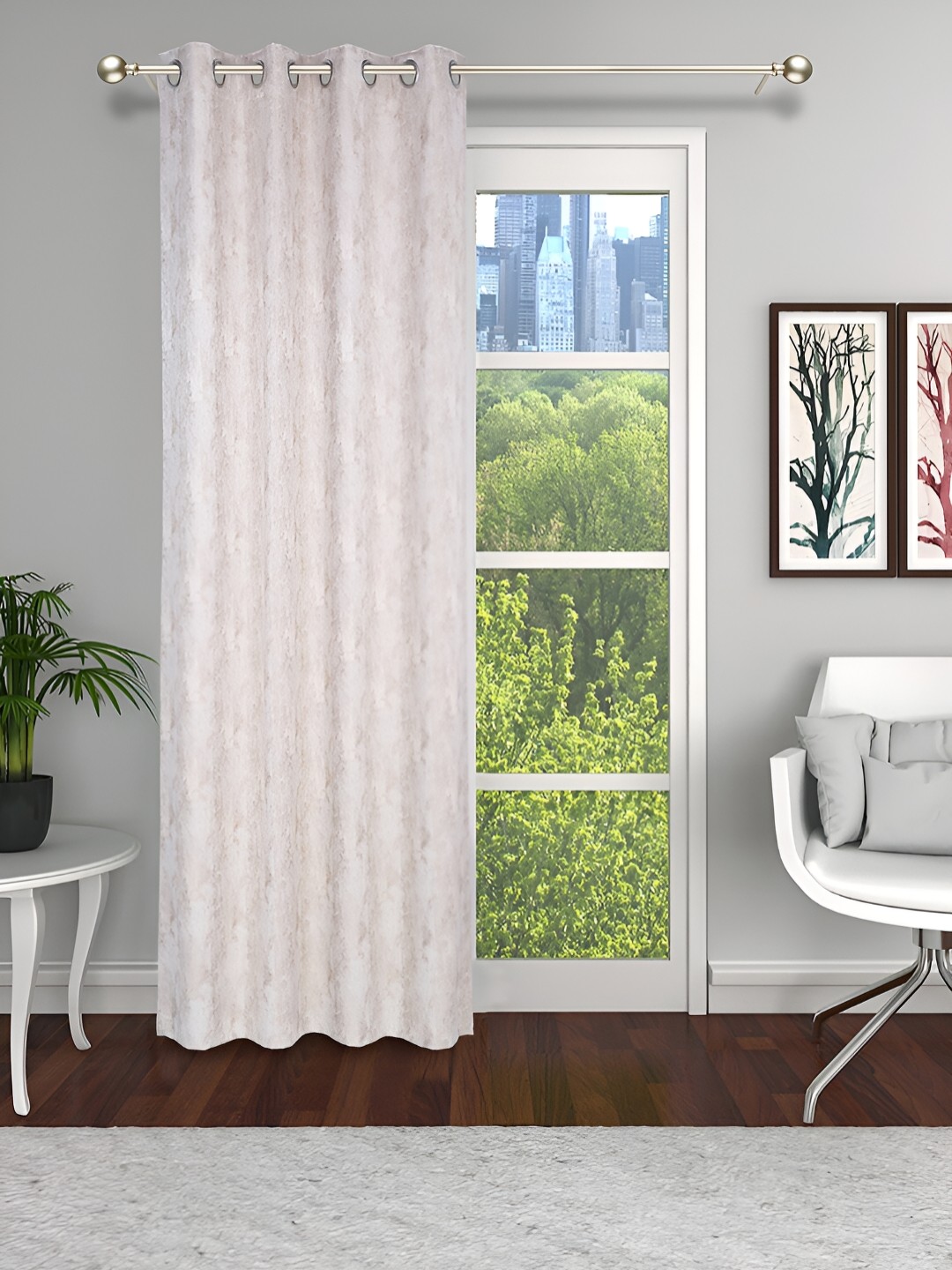 

THE CONVERSION Beige Room Darkening Long Door Curtain