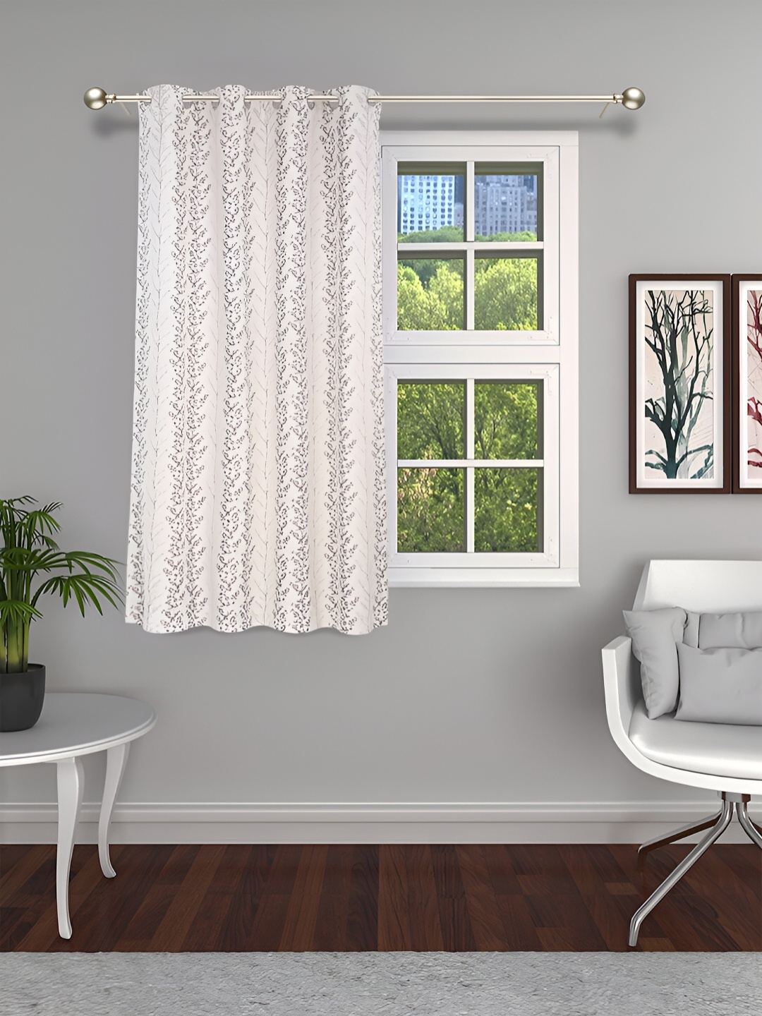 

THE CONVERSION Brown Floral Room Darkening Window Curtain