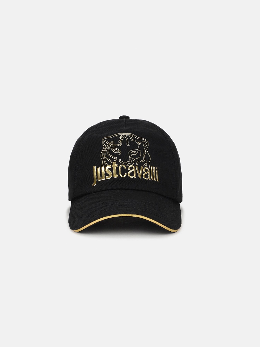 

Just Cavalli Men Brand Logo Printed Pure Cotton Baseball Cap, Black