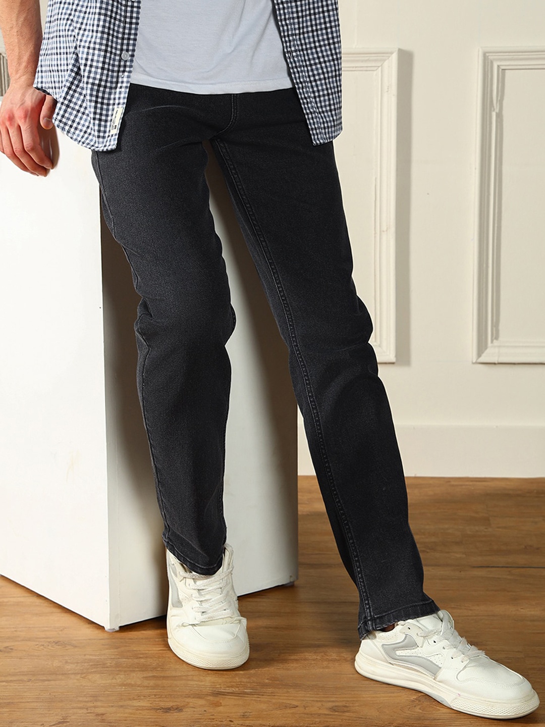 

Dennis Lingo Men Straight Fit Stretchable Jeans, Charcoal