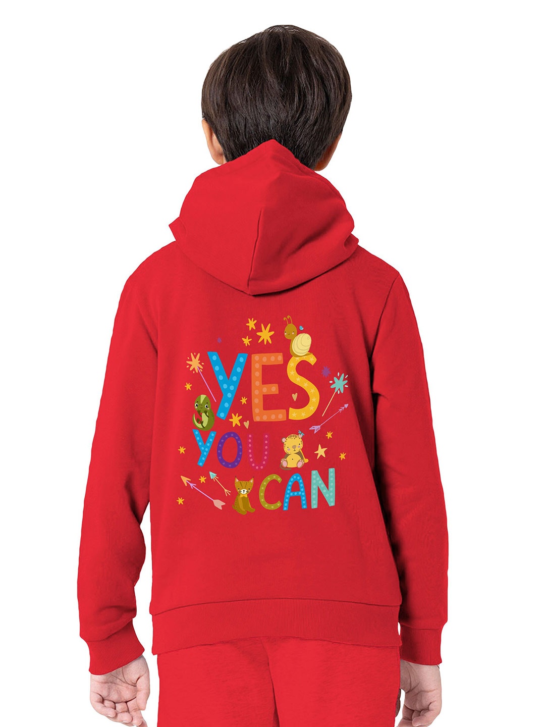 

BAESD Boys Printed Hooded Sweatshirt, Red