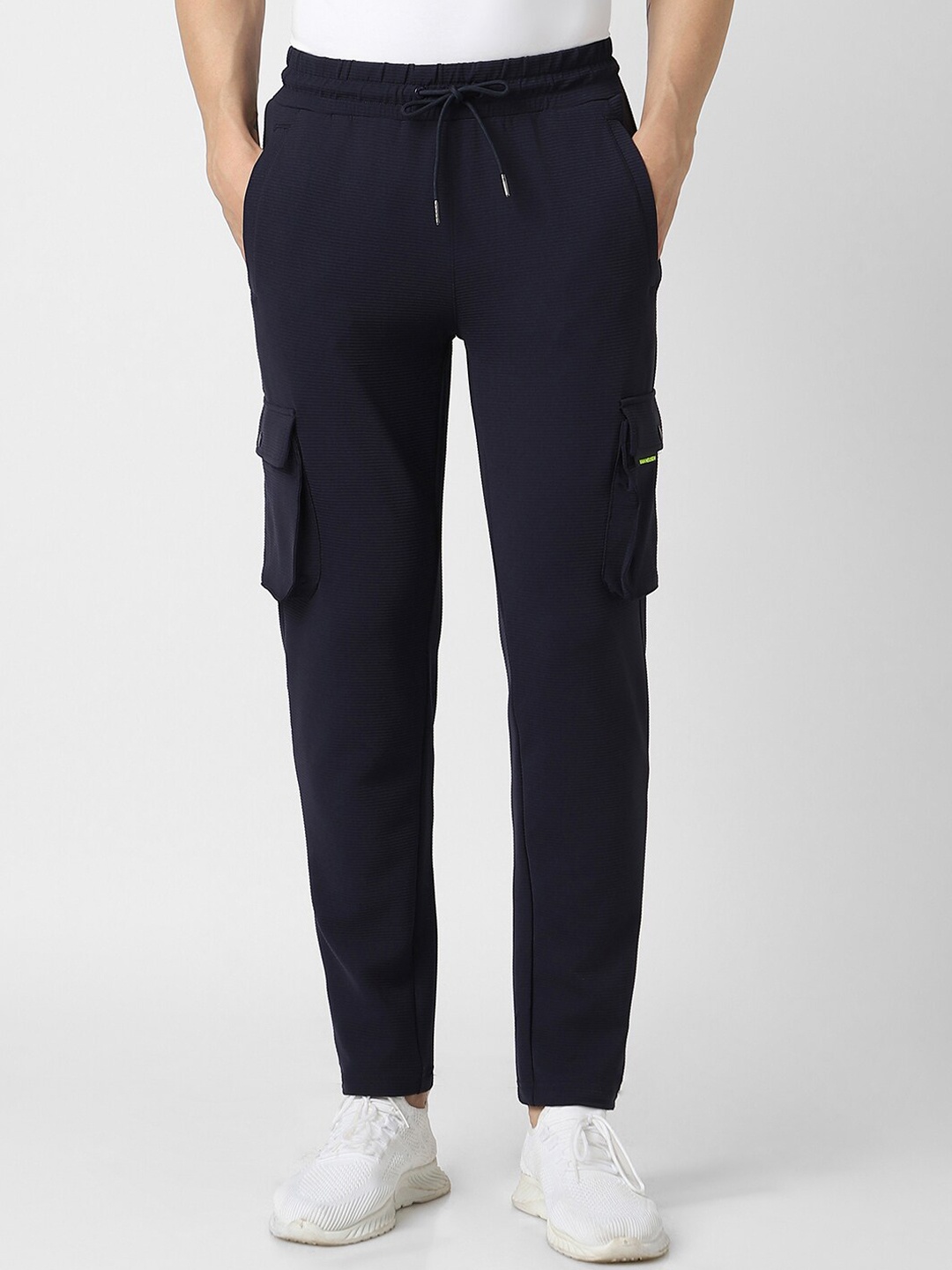 

Van Heusen Flex Men Antimicrobial Slim Fit Track Pant, Navy blue