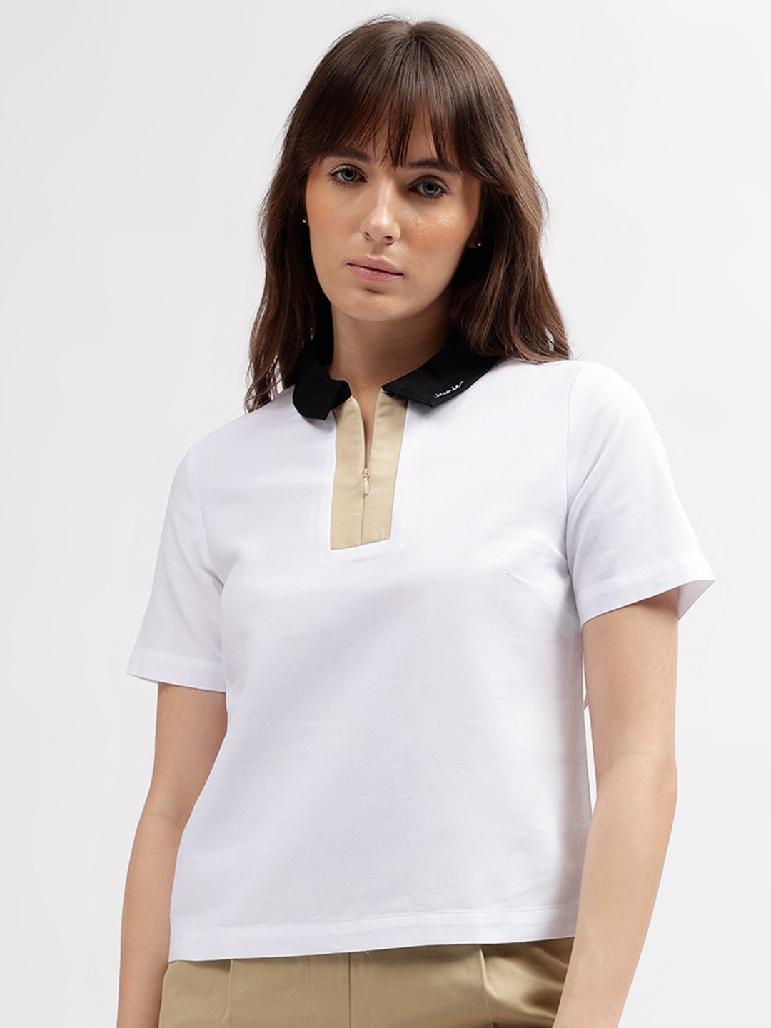 

Iconic Cut & Sew Regular Fit Cotton T-shirt, White