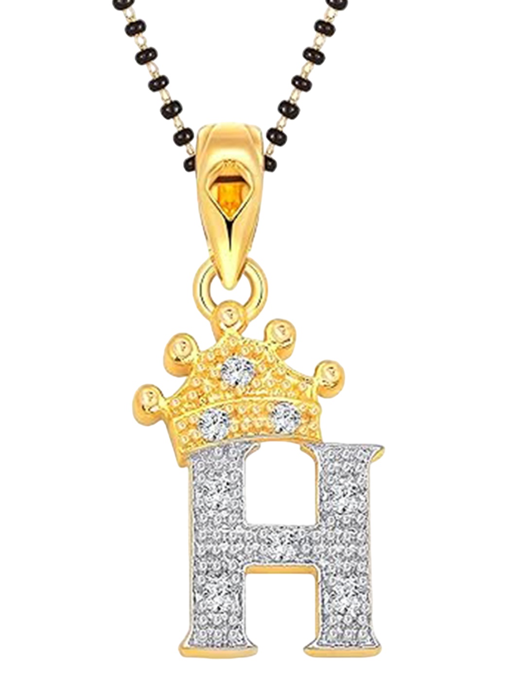 

Vighnaharta Gold-Plated H Stones Mangalsutra