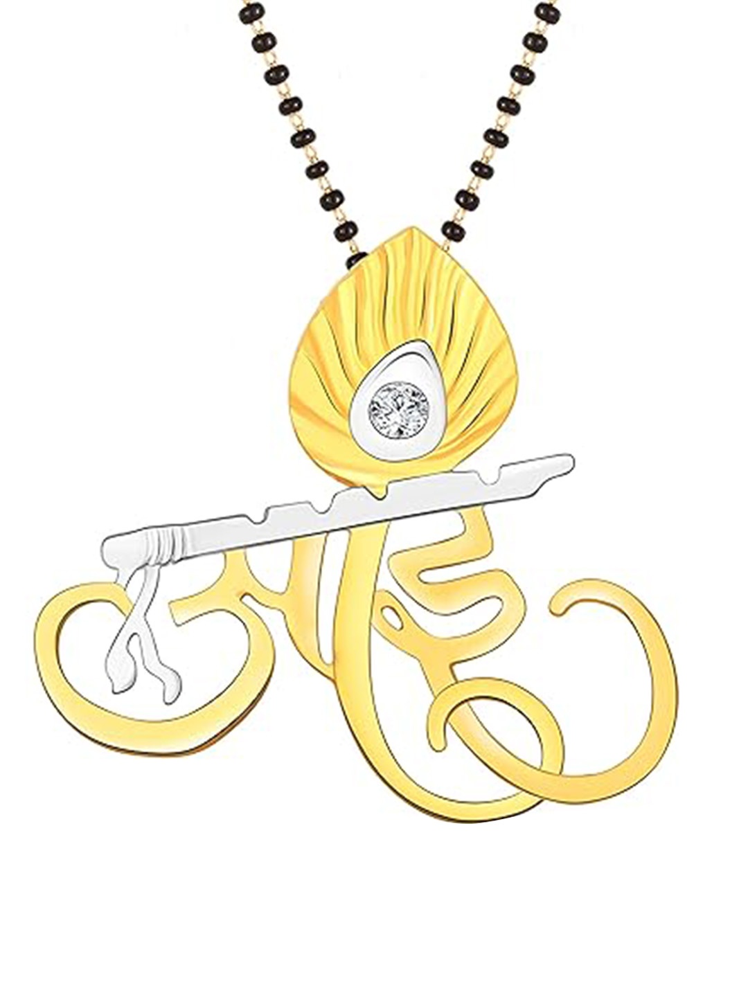 

Vighnaharta Gold-Plated Artificial Stones Studded Mangalsutra