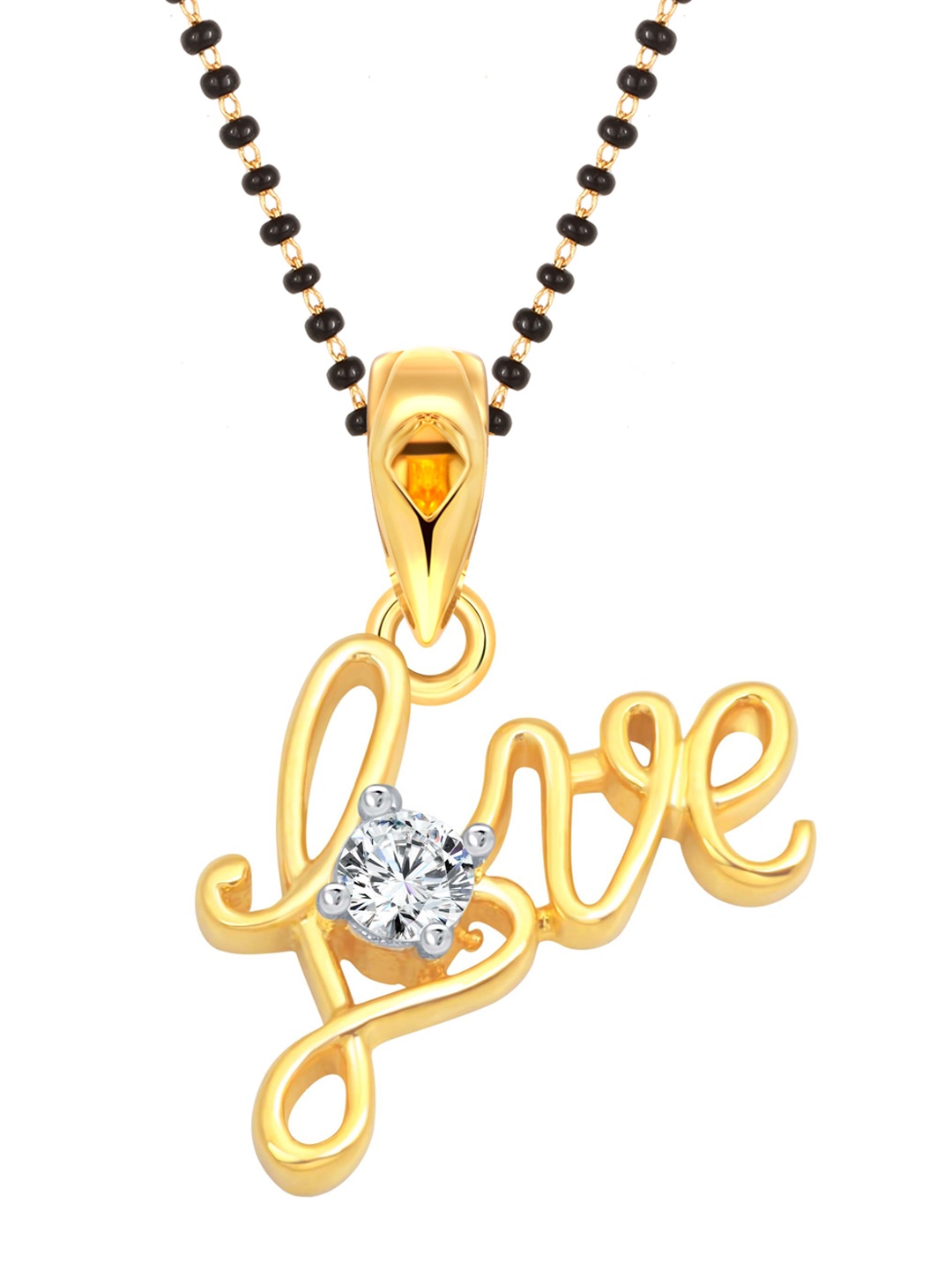 

Vighnaharta Gold-Plated Artificial Stones-Studded & Beaded Mangalsutra