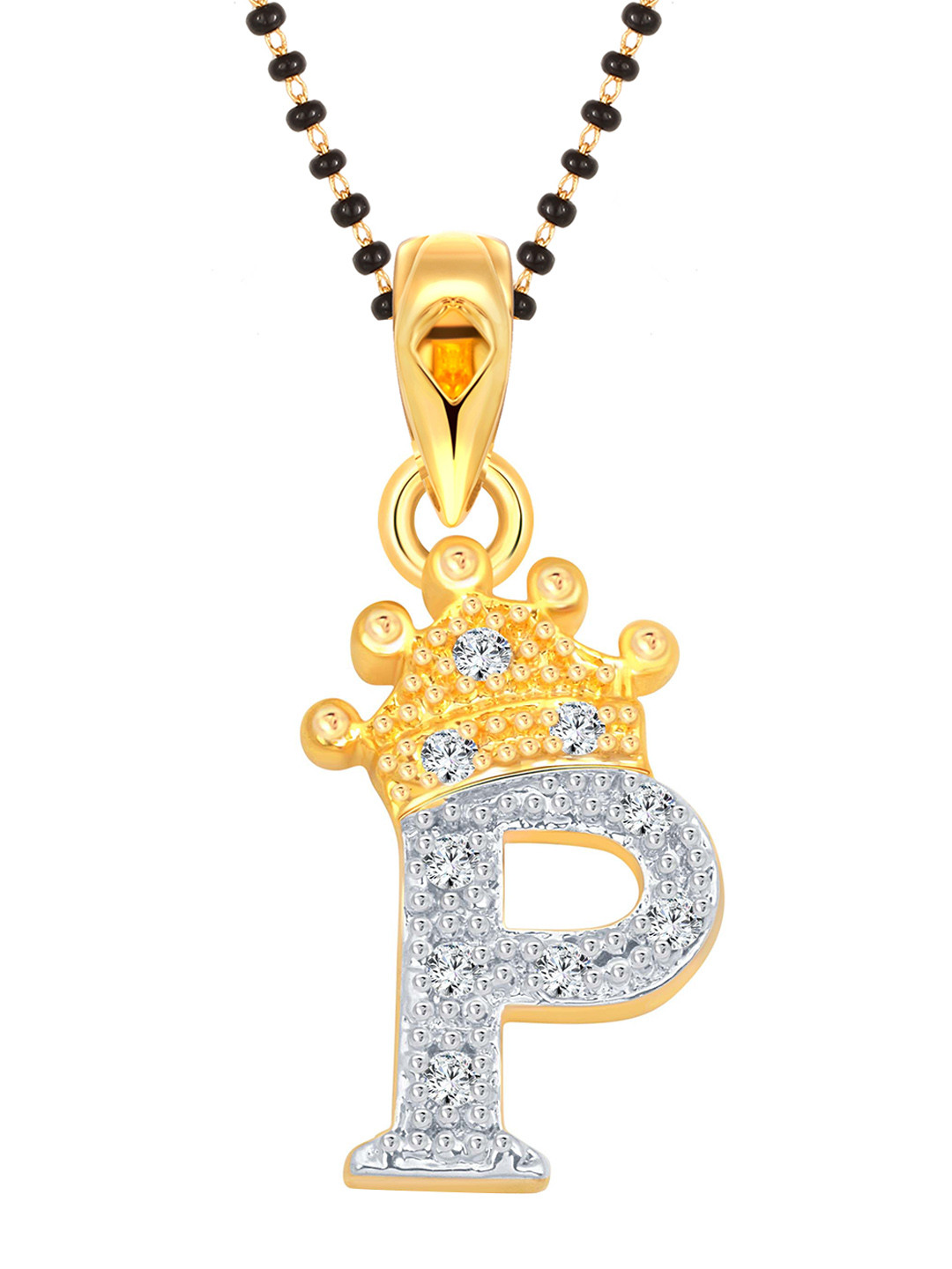 

Vighnaharta Gold-Plated Artificial Stones-Studded & Beaded Mangalsutra