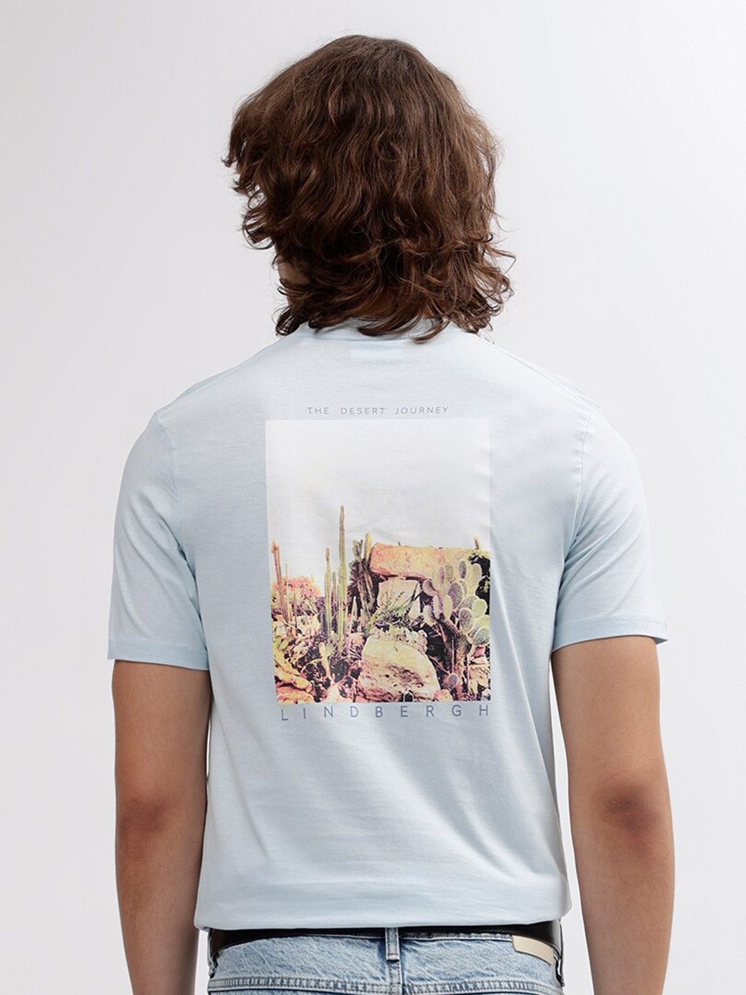 

LINDBERGH Men Printed Applique T-shirt, Blue