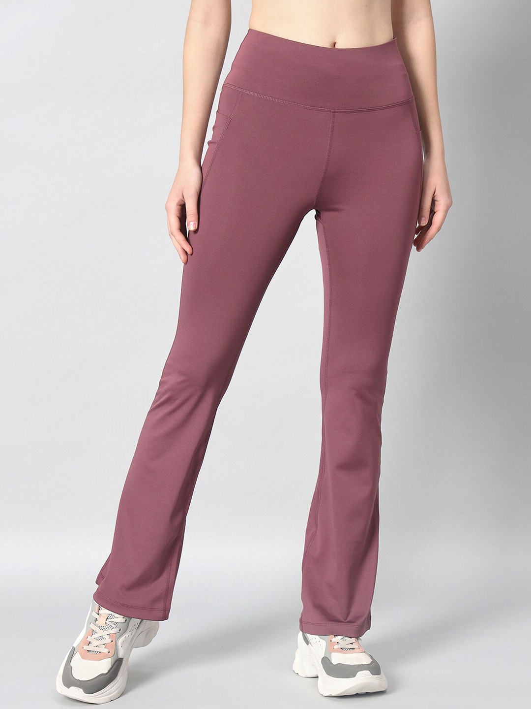 

ATHLISIS Women Bootcut-Fit Quick Dry Track Pants, Mauve