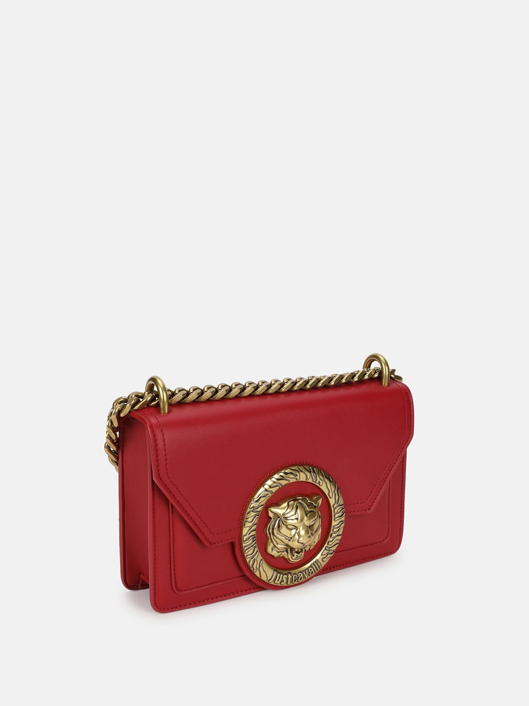 

Just Cavalli Buckle Detailed Structured Shoulder Bag, Red