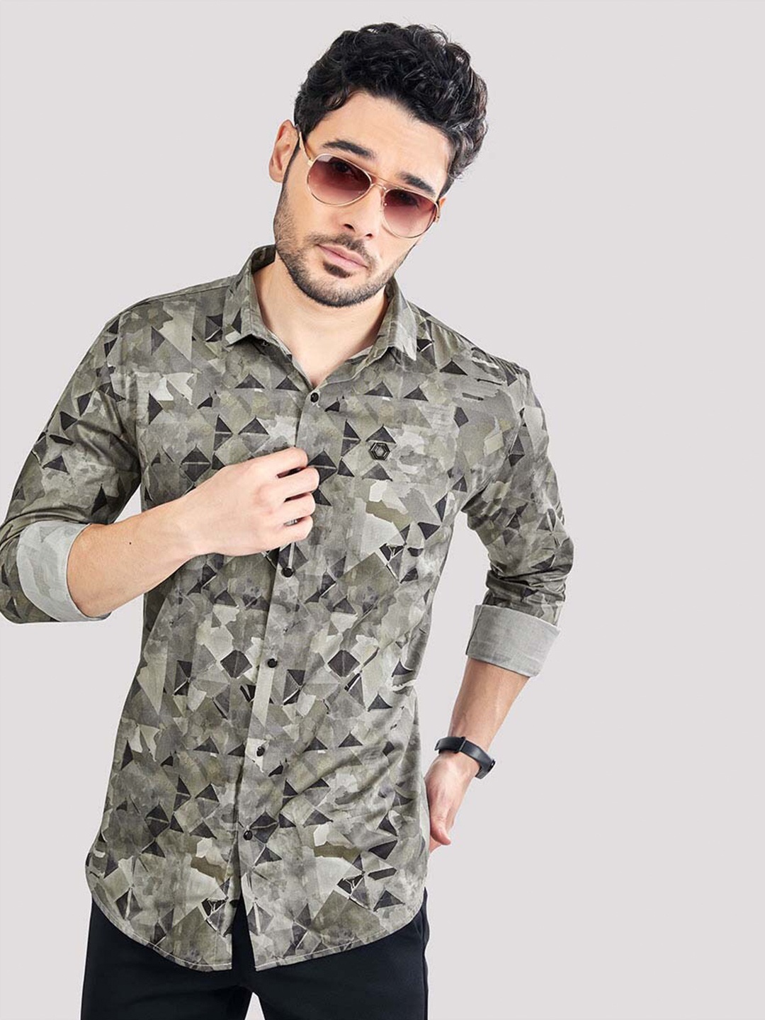 

ALMATY Men Comfort Slim Fit Floral Opaque Printed Party Shirt, Multi